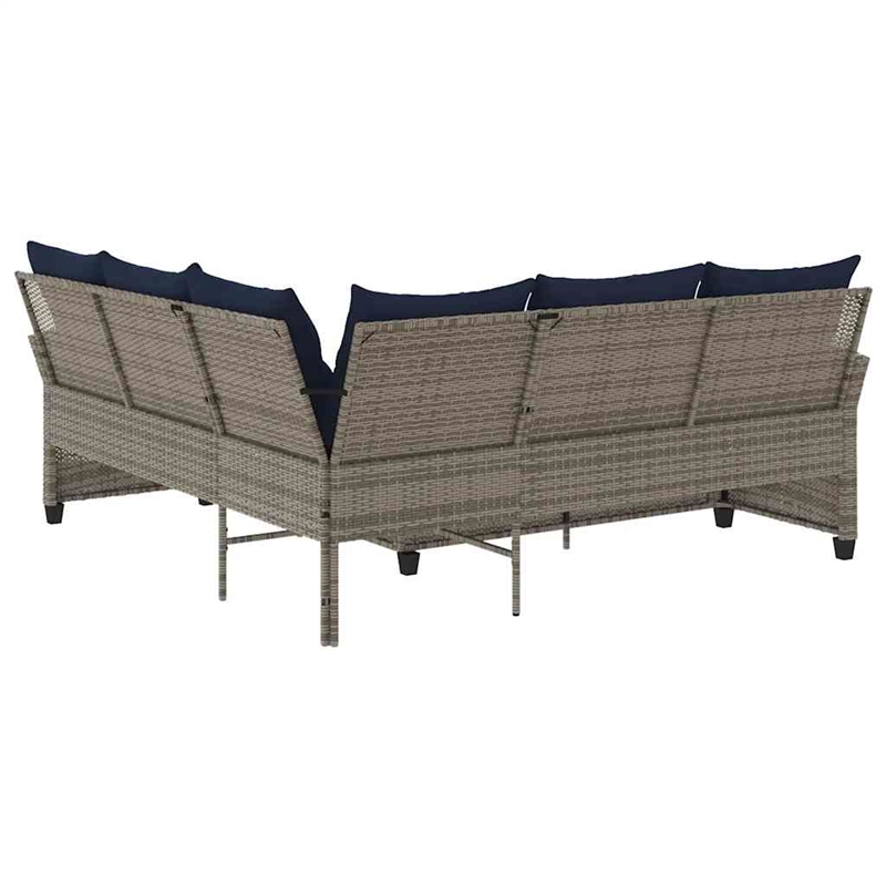 vidaXL Poly Rattan Large Sofa Gray