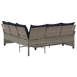 vidaXL Poly Rattan Large Sofa Gray