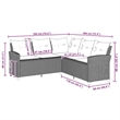 vidaXL Poly Rattan Large Sofa Gray