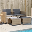 vidaXL Poly Rattan Medium Sofa Beige