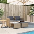 vidaXL Poly Rattan Medium Sofa Beige