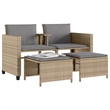 vidaXL Poly Rattan Medium Sofa Beige