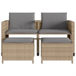 vidaXL Poly Rattan Medium Sofa Beige