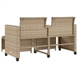 vidaXL Poly Rattan Medium Sofa Beige