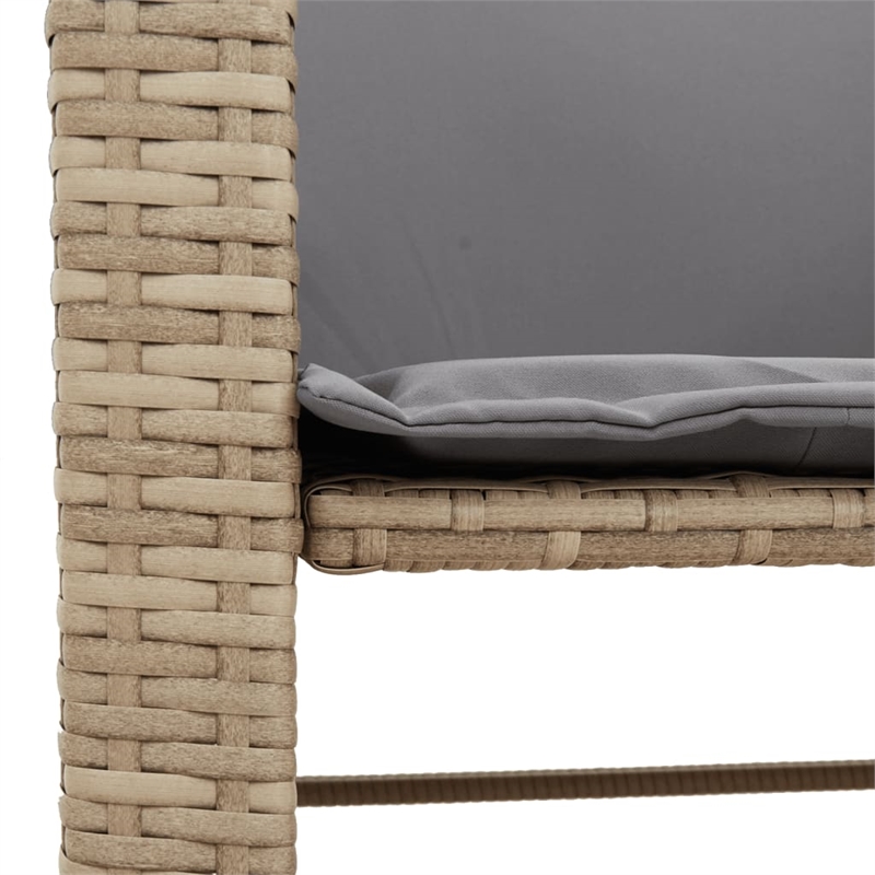 vidaXL Poly Rattan Medium Sofa Beige