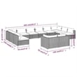 vidaXL Steel Large Garden Lounge Set in Black/Cream
