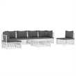 vidaXL 7 Piece Steel Garden Lounge Set in White/Gray