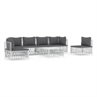 vidaXL 7 Piece Steel Garden Lounge Set in White/Gray