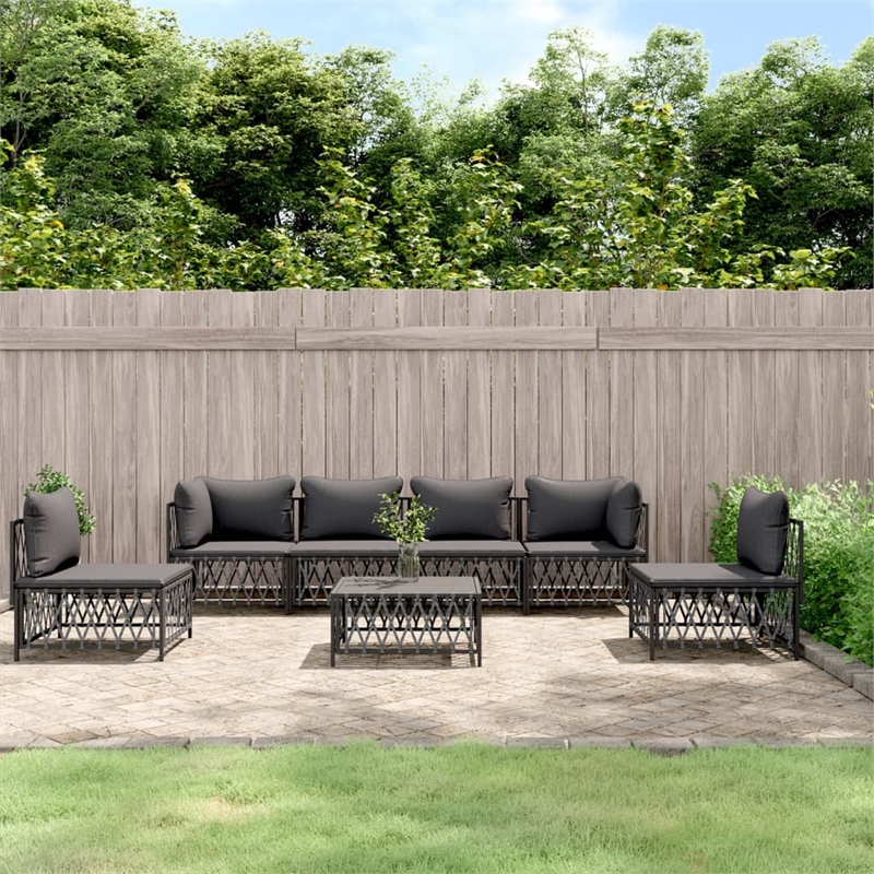 vidaXL 7 Piece Steel Garden Lounge Set in Gray/Anthracite