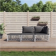 vidaXL 3 Piece Steel Garden Lounge Set in White/Gray