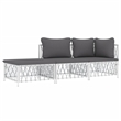 vidaXL 3 Piece Steel Garden Lounge Set in White/Gray