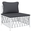 vidaXL 4 Piece Steel Garden Lounge Set in White/Gray