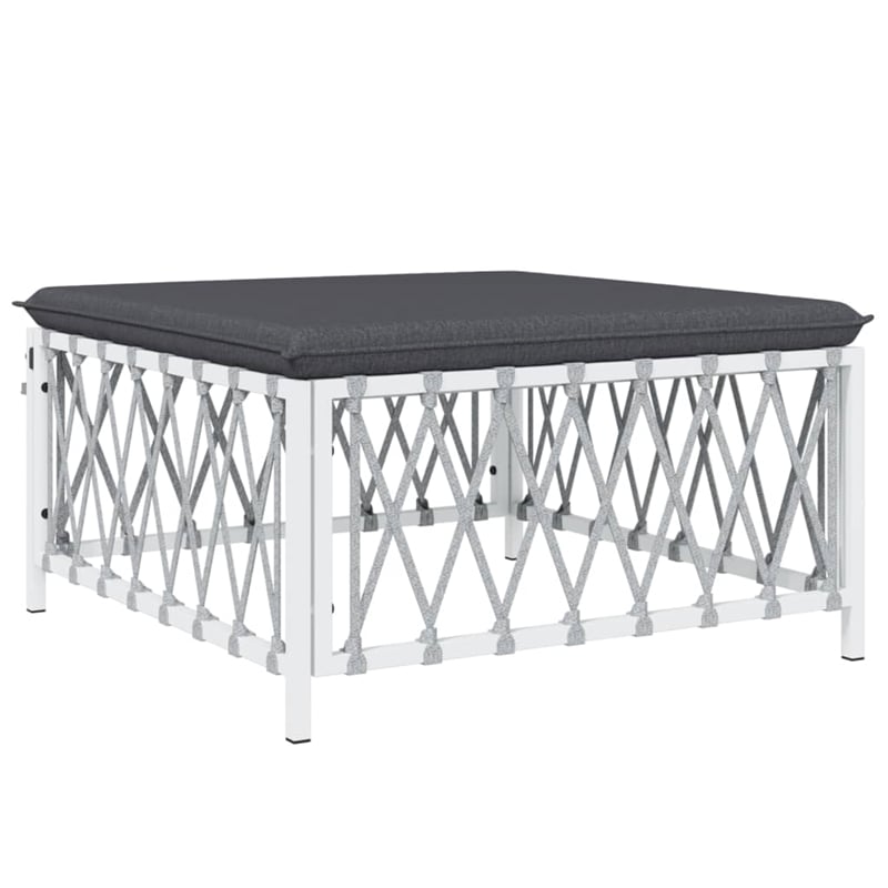 vidaXL 4 Piece Steel Garden Lounge Set in White/Gray