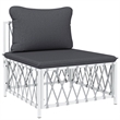 vidaXL 5 Piece Steel Large Garden Lounge Set in White/Gray