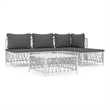 vidaXL 5 Piece Steel Large Garden Lounge Set in White/Gray