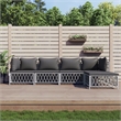 vidaXL 5 Piece Steel Garden Lounge Set in White/Gray