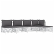 vidaXL 5 Piece Steel Garden Lounge Set in White/Gray