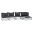 vidaXL 5 Piece Steel Garden Lounge Set in White/Gray