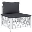 vidaXL 5 Piece Steel Garden Lounge Set in White/Gray