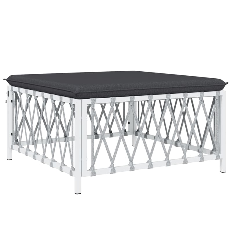 vidaXL 5 Piece Steel Garden Lounge Set in White/Gray