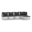 vidaXL 5 Piece Steel Garden Lounge Set in White/Gray