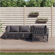 vidaXL 4 Piece Steel Garden Lounge Set in Gray/Anthracite