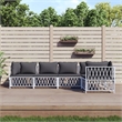 vidaXL 5 Piece Steel Garden Lounge Set in White/Gray