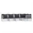 vidaXL 5 Piece Steel Garden Lounge Set in White/Gray
