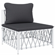 vidaXL 5 Piece Steel Garden Lounge Set in White/Gray
