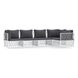 vidaXL 5 Piece Steel Garden Lounge Set in White/Gray