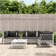 vidaXL 6 Piece Steel Garden Lounge Set in White/Gray