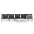 vidaXL 6 Piece Steel Garden Lounge Set in White/Gray