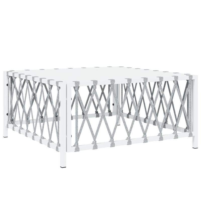 vidaXL 6 Piece Steel Garden Lounge Set in White/Gray