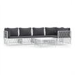 vidaXL 6 Piece Steel Garden Lounge Set in White/Gray