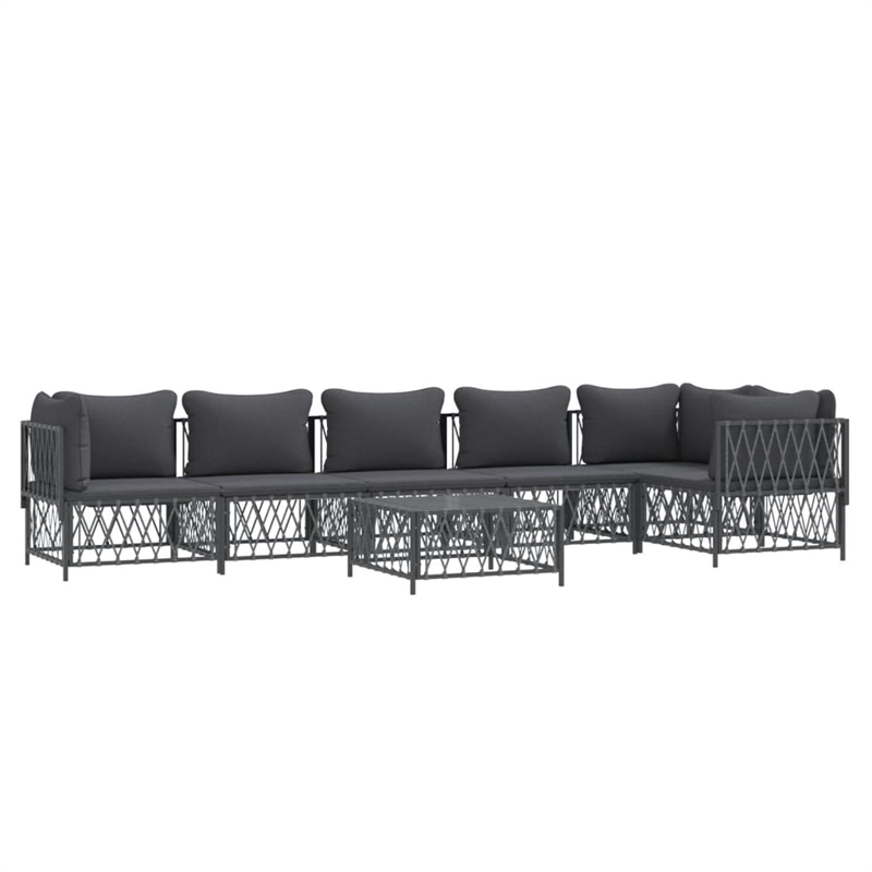 vidaXL 7 Piece Steel Garden Lounge Set in Anthracite