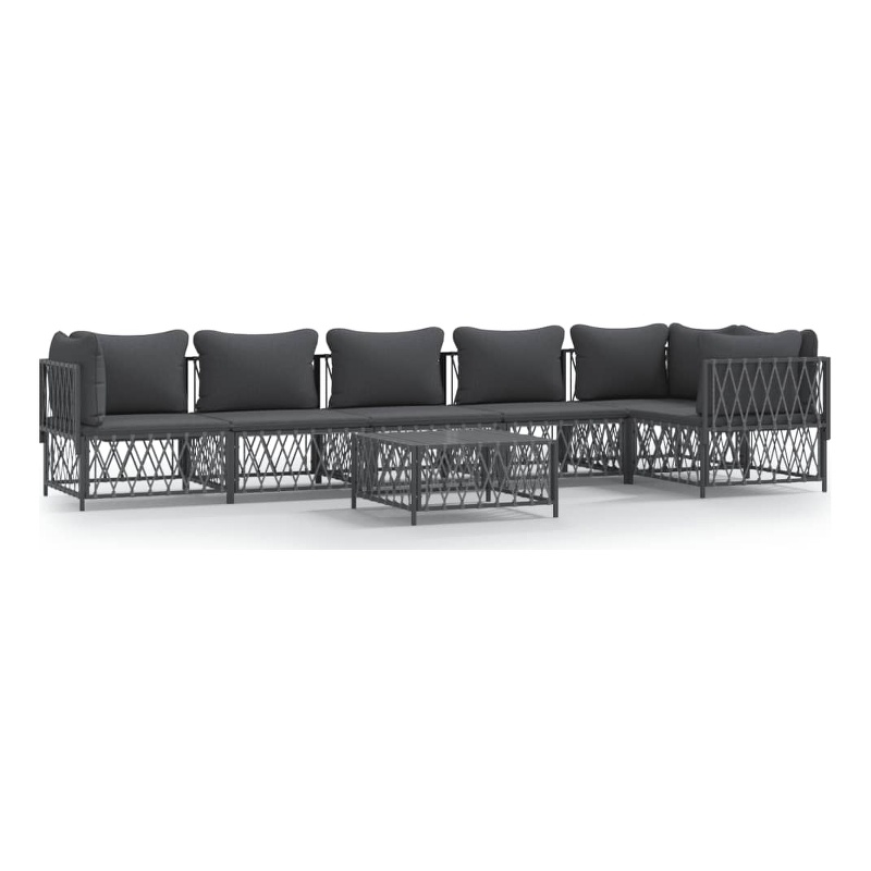 vidaXL 7 Piece Steel Garden Lounge Set in Anthracite