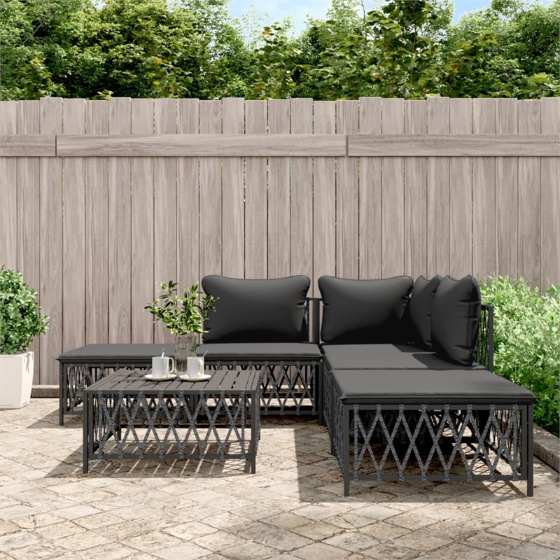 vidaXL 6 Piece Steel Garden Lounge Set in Anthracite