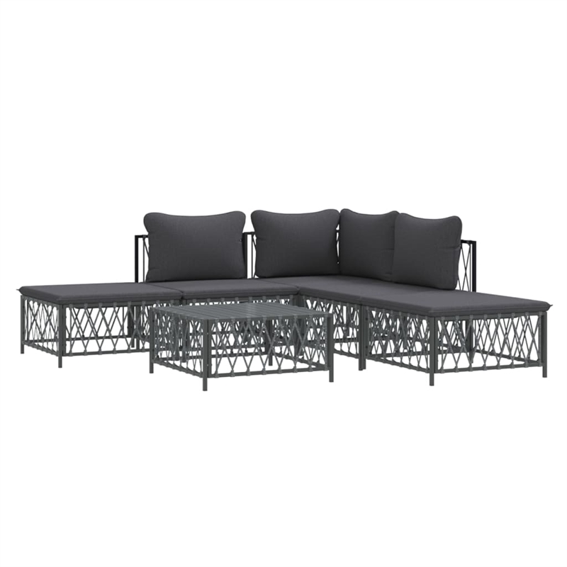 vidaXL 6 Piece Steel Garden Lounge Set in Anthracite