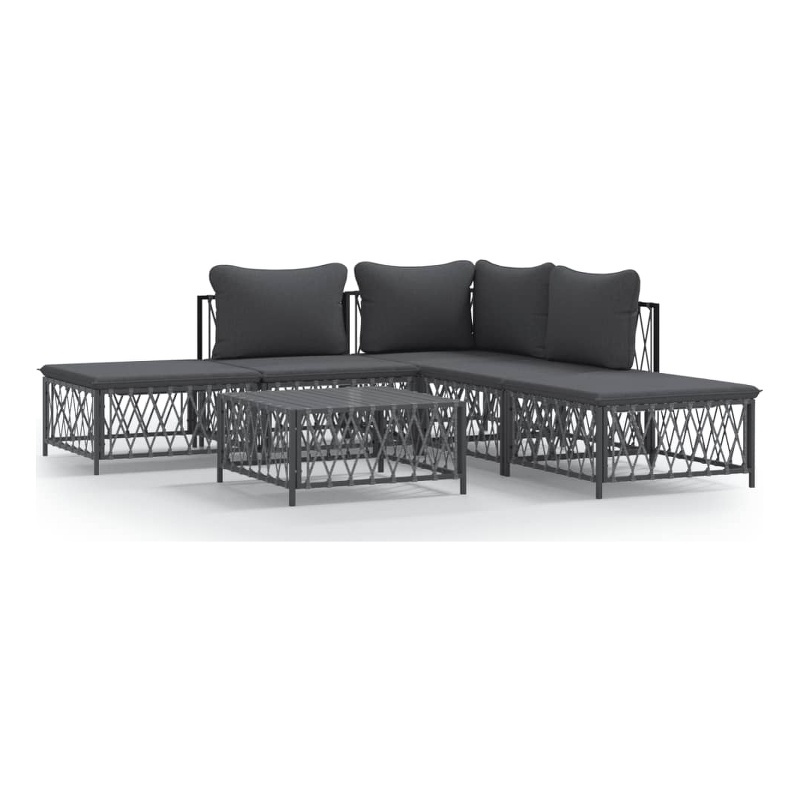 vidaXL 6 Piece Steel Garden Lounge Set in Anthracite