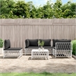 vidaXL 6 Piece Steel Garden Lounge Set in White/Gray