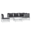 vidaXL 6 Piece Steel Garden Lounge Set in White/Gray