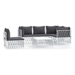vidaXL 6 Piece Steel Garden Lounge Set in White/Gray