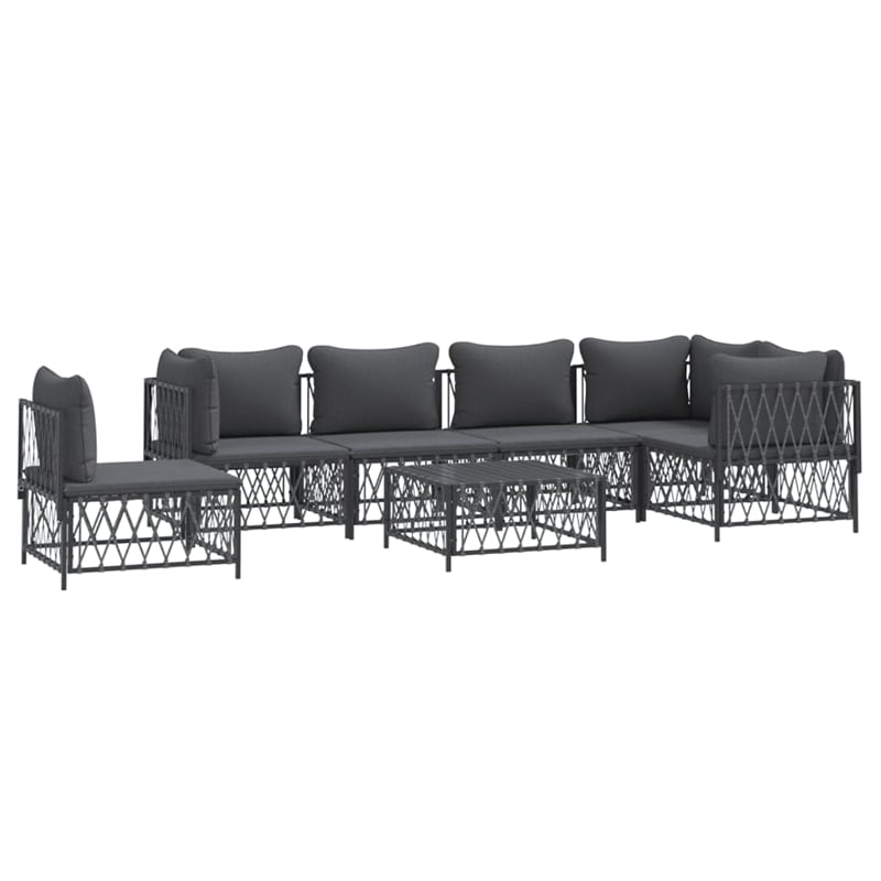vidaXL 7 Piece Steel Garden Lounge Set in Gray/Anthracite