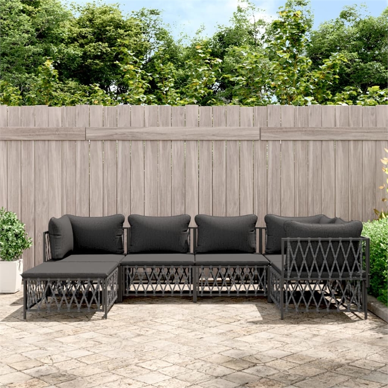 vidaXL 6 Piece Steel Garden Lounge Set in Anthracite