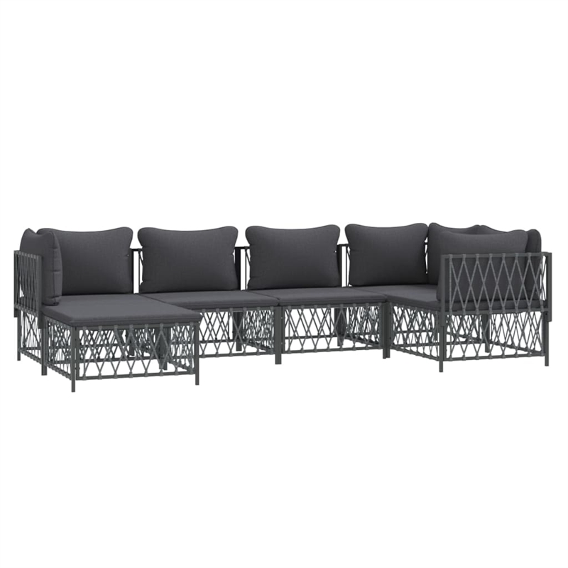 vidaXL 6 Piece Steel Garden Lounge Set in Anthracite