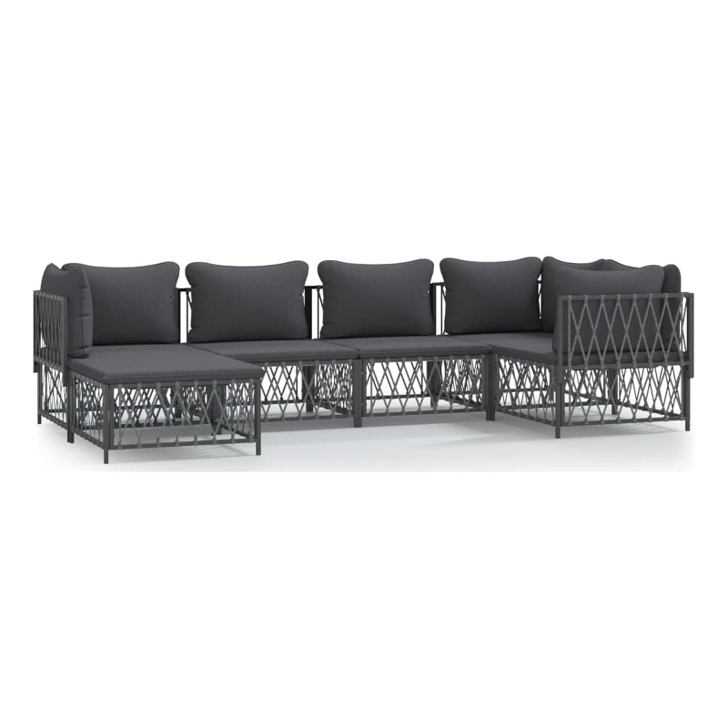 vidaXL 6 Piece Steel Garden Lounge Set in Anthracite