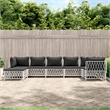 vidaXL 7 Piece Steel Garden Lounge Set in White/Gray