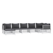 vidaXL 7 Piece Steel Garden Lounge Set in White/Gray