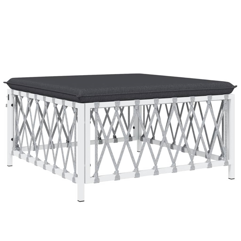 vidaXL 7 Piece Steel Garden Lounge Set in White/Gray