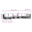 vidaXL 7 Piece Steel Garden Lounge Set in White/Gray
